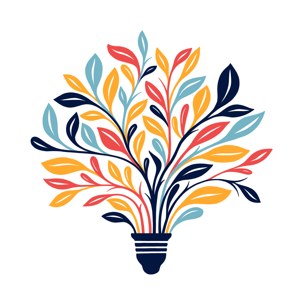 Bombilla de la que salen ideas creativas