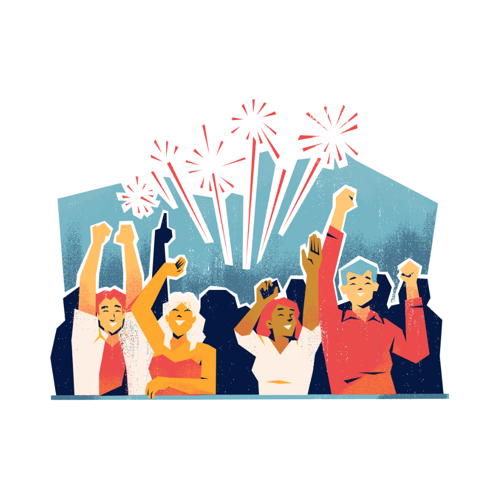 Personas celebrando un evento