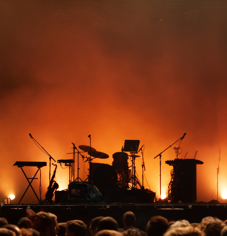 vista de instrumentos para un concierto