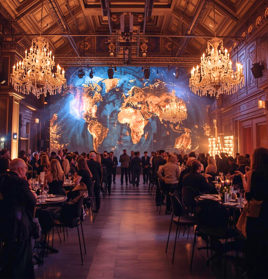 celebración de un evento corporativo muy creativo