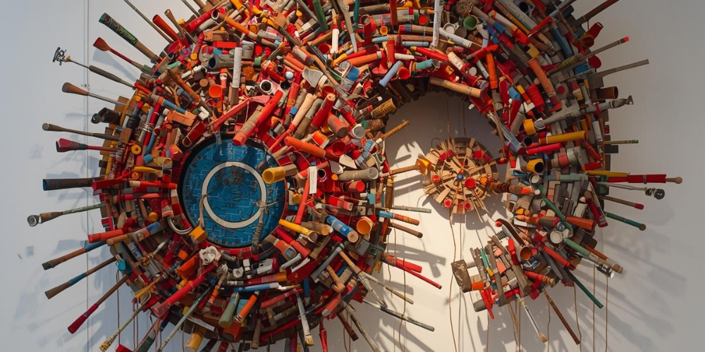 escultura hecha con material reciclable